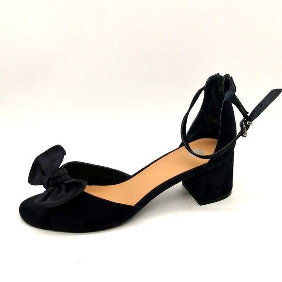 CP Womens Sandals Ali Blue Faux Suede Back Zip Buckle Strap‎ Block Heel 8 Wide - Picture 1 of 10